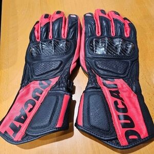 Ducati Red and Black Motorcycle Gloves